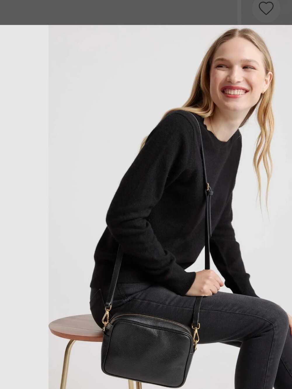 Quince Black Italian Leather Crossbody Bag - Picture 2 of 12